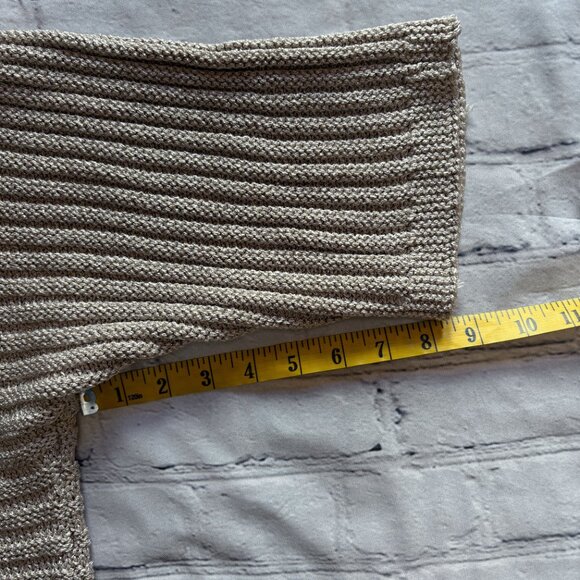 INC International Concepts Sweaters Shimmer Turtleneck Blouse Metallic Beige L - Picture 9 of 9